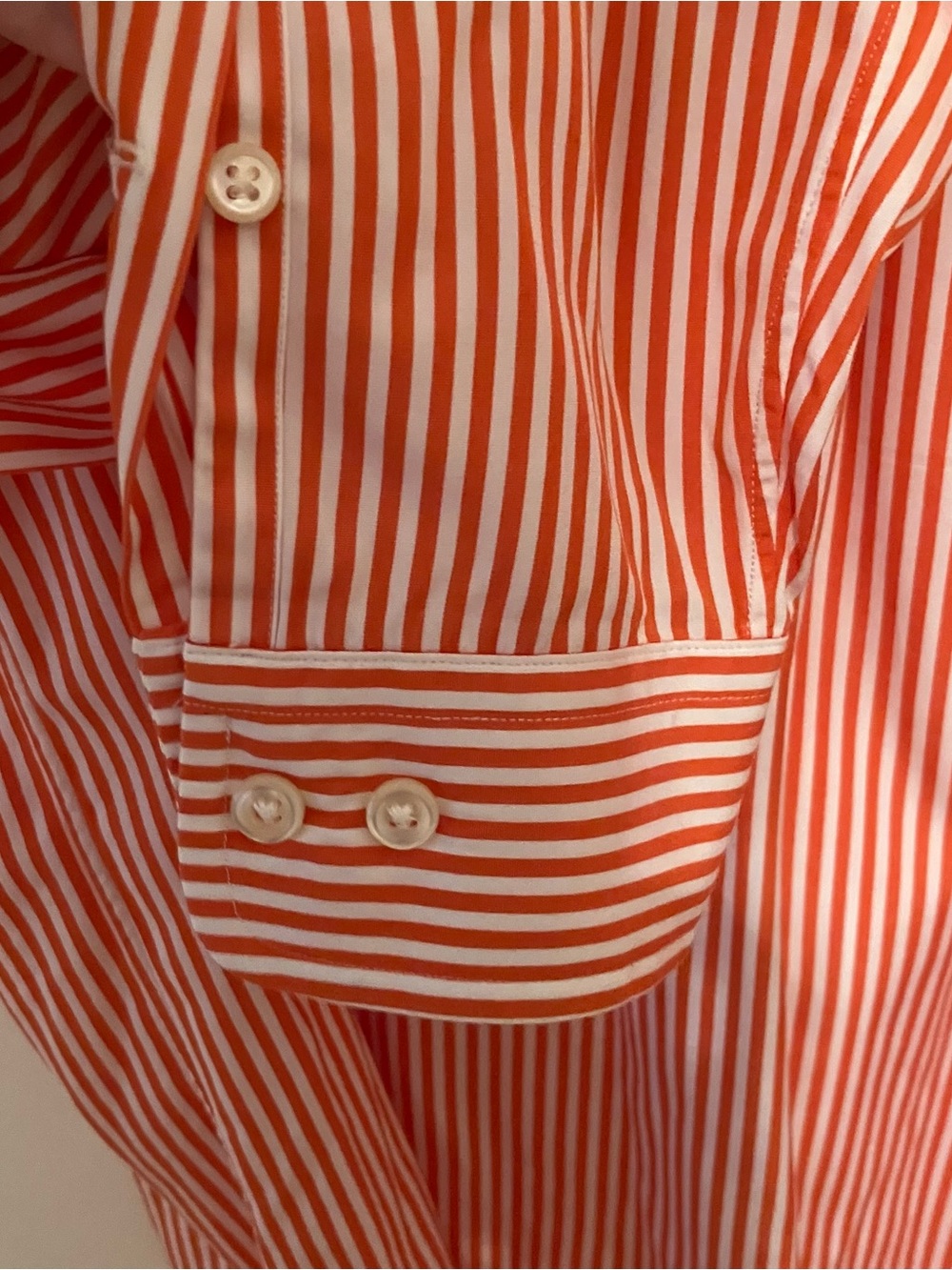 Men’s Ralph Lauren Classic Fit Orange Striped Button Down L Preppy Office - Picture 5 of 6